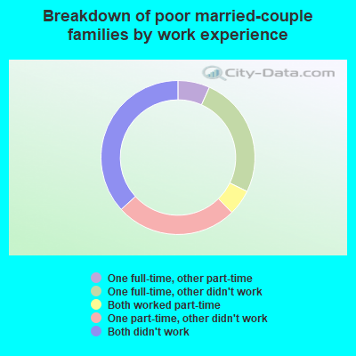 Breakdown of poor married-couple families by work experience
